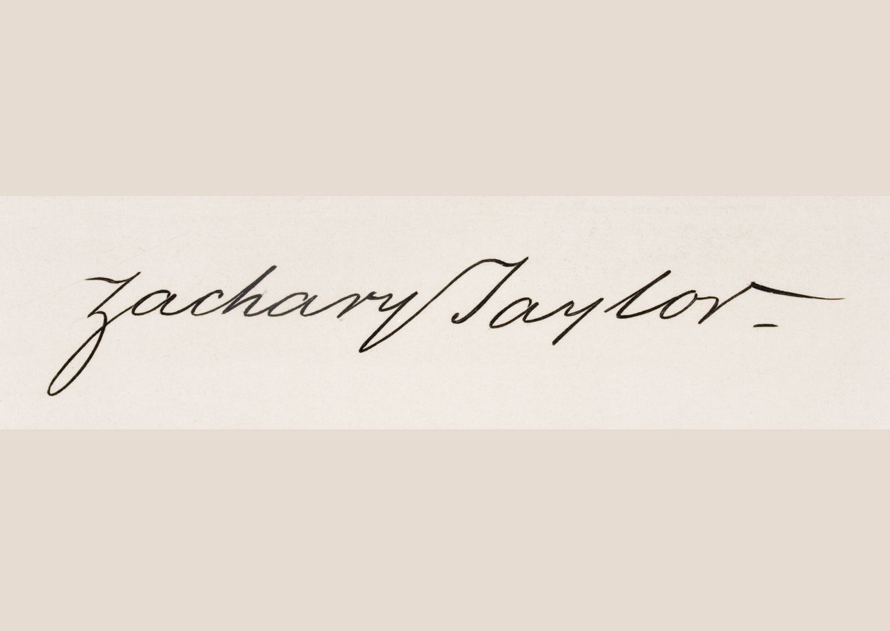 Assinatura de Zachary Taylor de American School