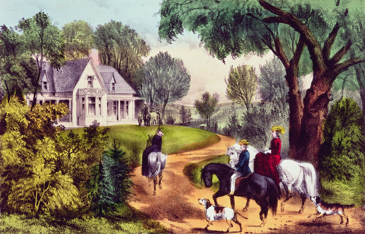 Verão no País, publicado por Nathaniel Currier (1813-88) e James Merritt Ives (1824-95) de American School