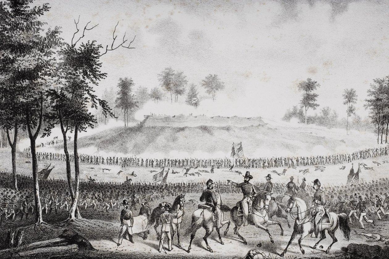 A Batalha da Fazenda Chapins, Virginia 1864 de American School