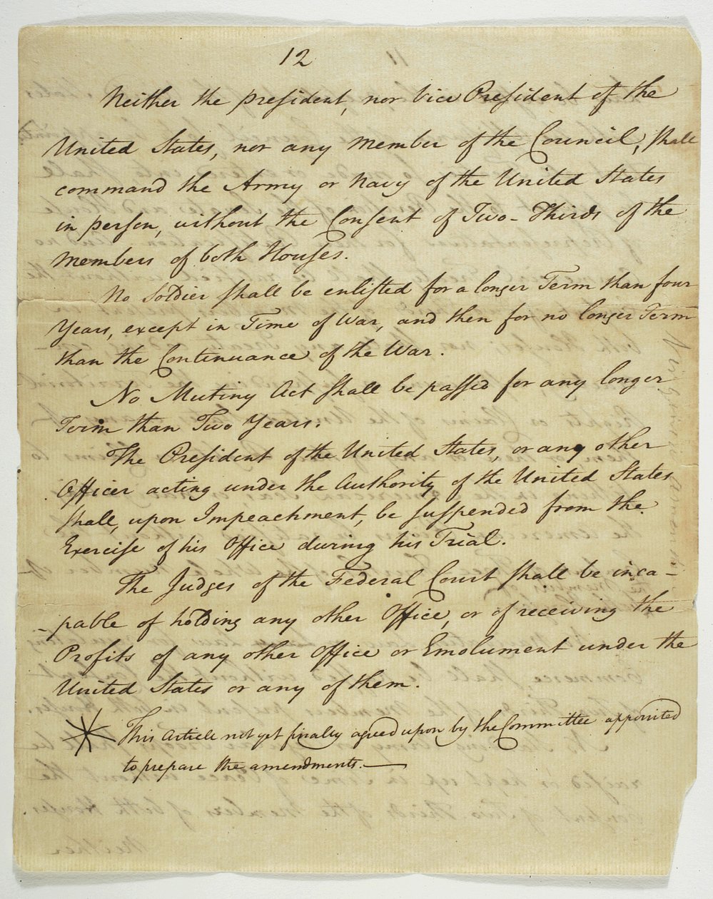 The Bill of Rights, cópia assinada no Federal Hall, 1789 (tinta no papel) de American School