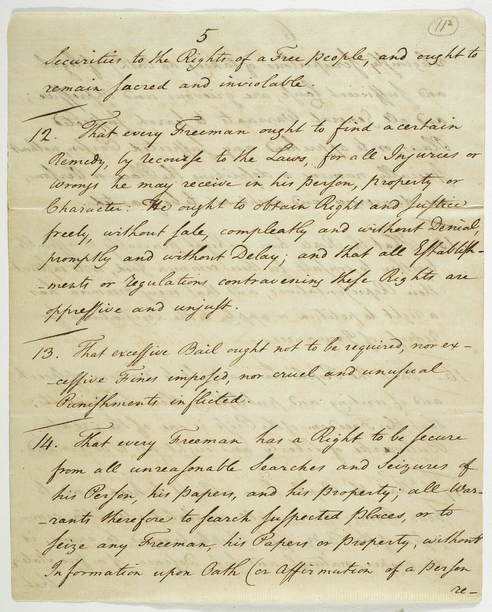 The Bill of Rights, cópia assinada no Federal Hall, 1789 (tinta no papel) de American School
