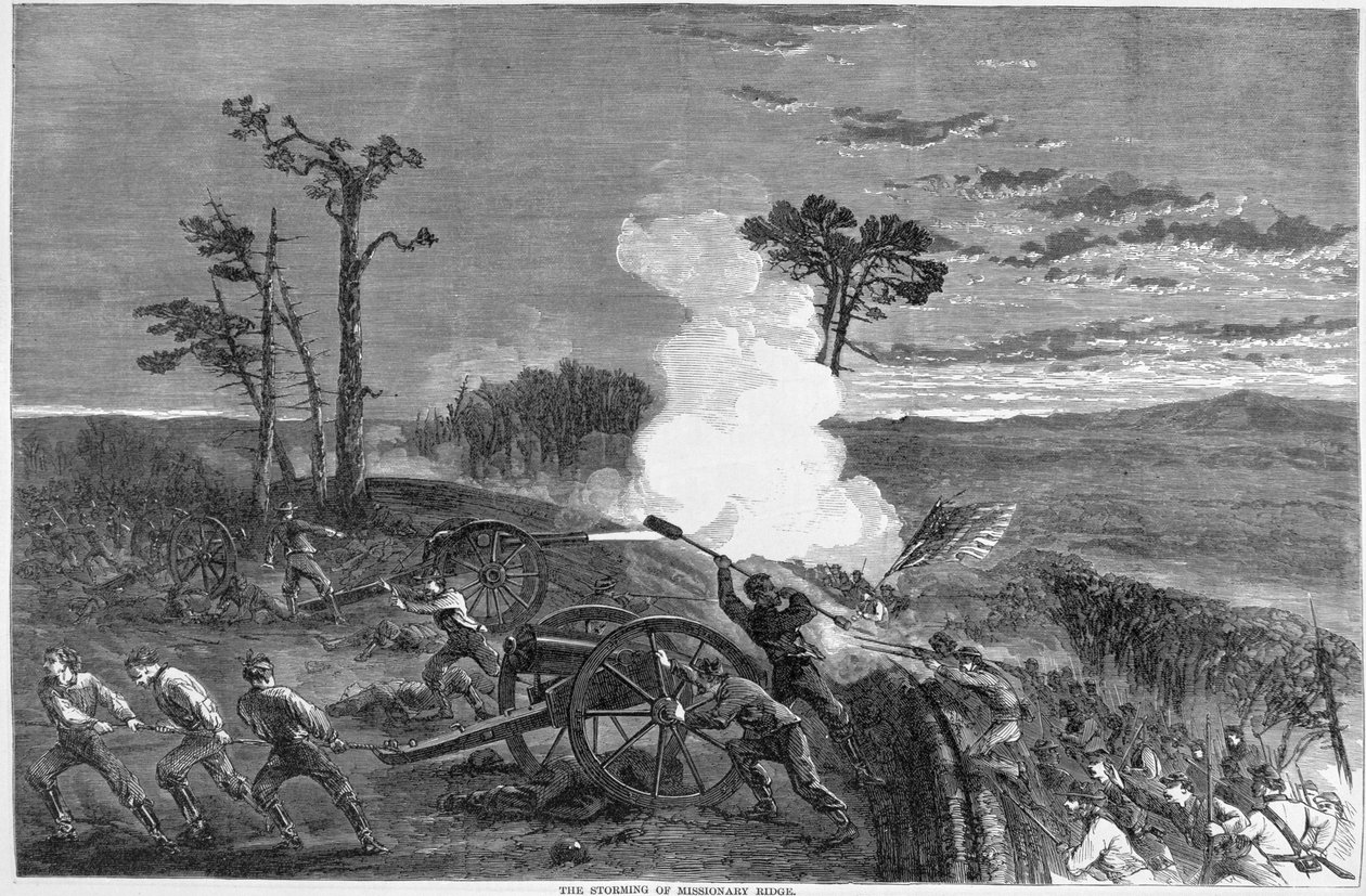 The Storming of Missionary Ridge, 1863, de Harpers História pictórica da Guerra Civil de American School