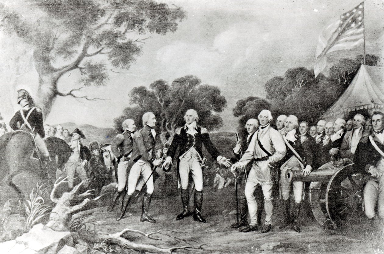 A rendição do general Burgoyne Saratoga, Nova York, 17 de outubro de 1777 de American School