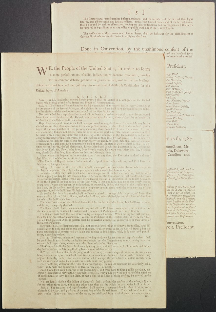 A Constituição dos Estados Unidos, 1787 de American School