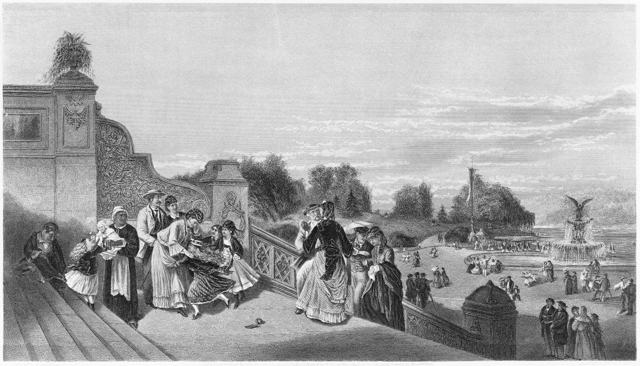 Vista do terraço, Central Park, 1872 de American School
