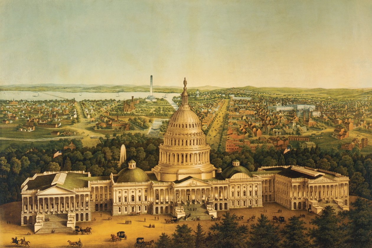 Washington, vista da cidade c.1868 de American School