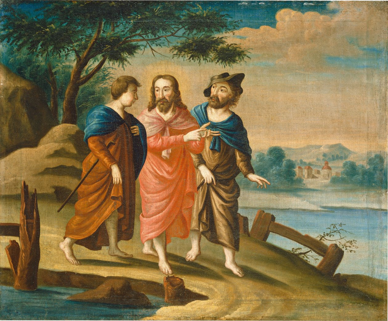 Cristo a caminho de Emaús de American 18th Century