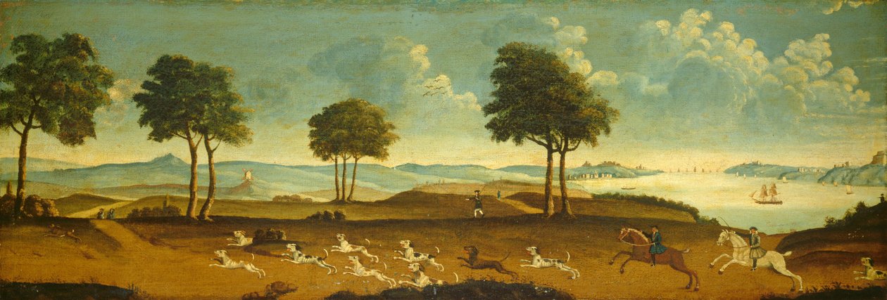 Cena de caça com um porto de American 18th Century