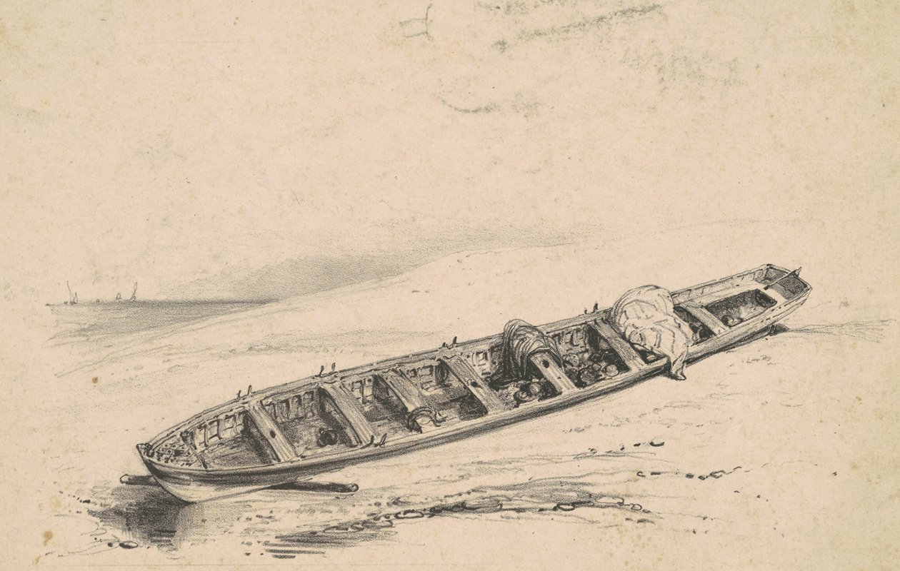 Um escaler encalhado de American 19th Century