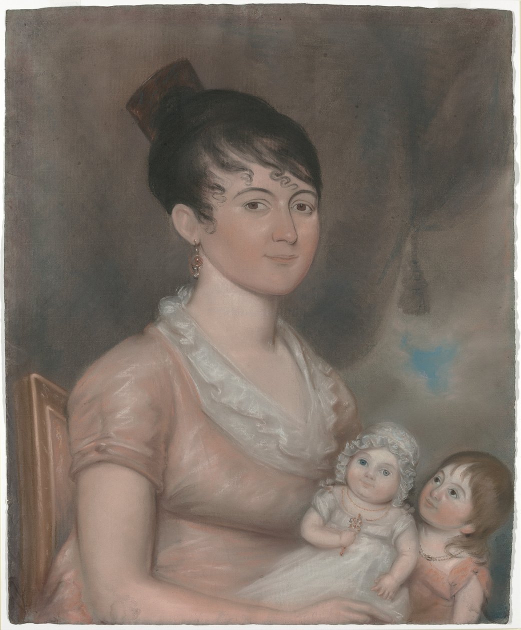 Anna Margaret Blake e seus dois filhos de American 19th Century