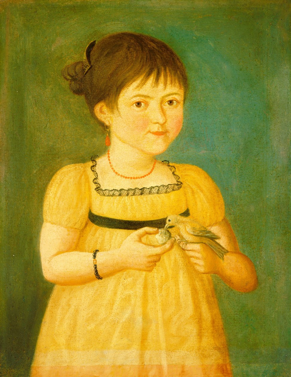 Alimentando o pássaro de American 19th Century