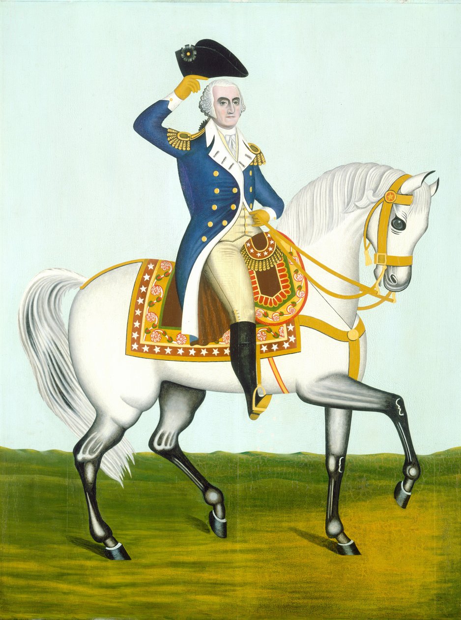 General Washington em um carregador branco de American 19th Century