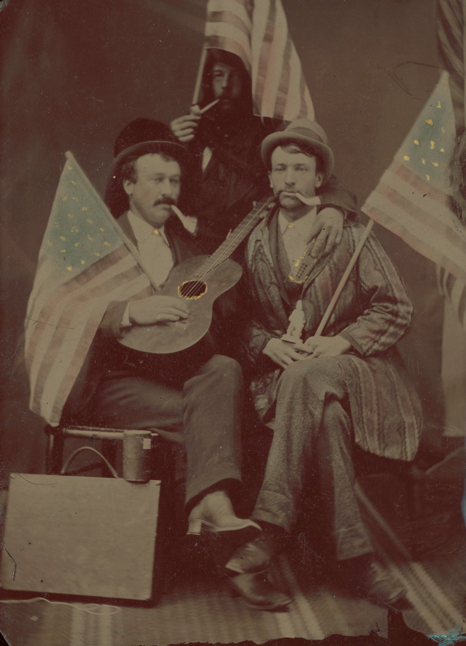 Retrato de três homens de American 19th Century