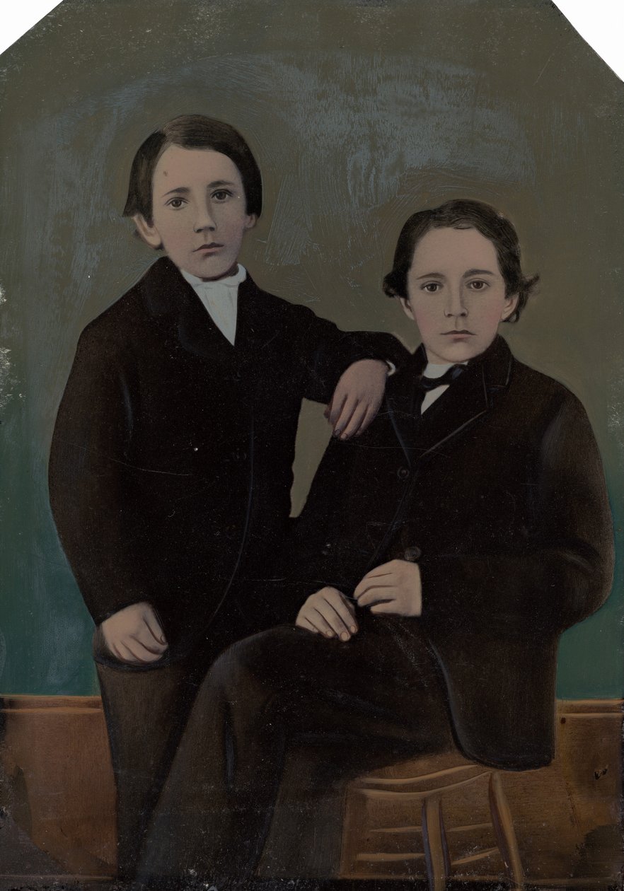 Retrato de dois meninos de American 19th Century