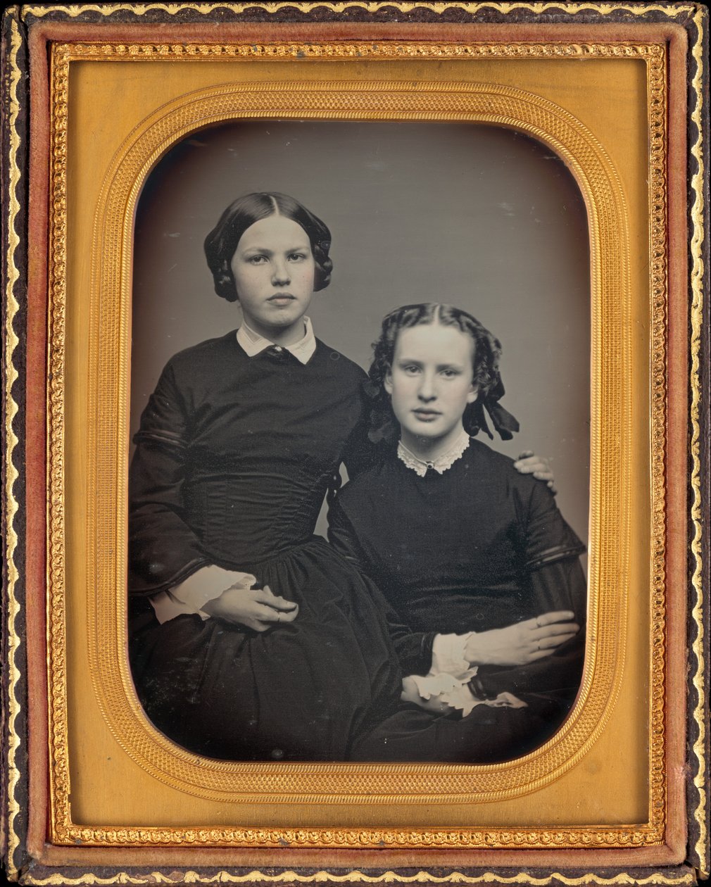 Retrato de duas garotas de American 19th Century