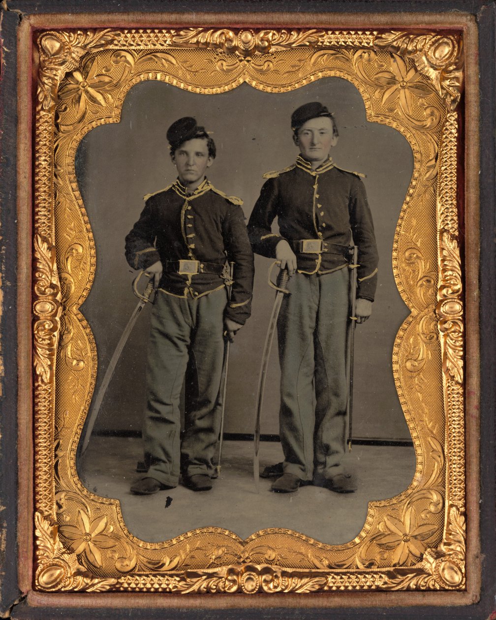 Retrato de dois cavaleiros de Illinois de American 19th Century