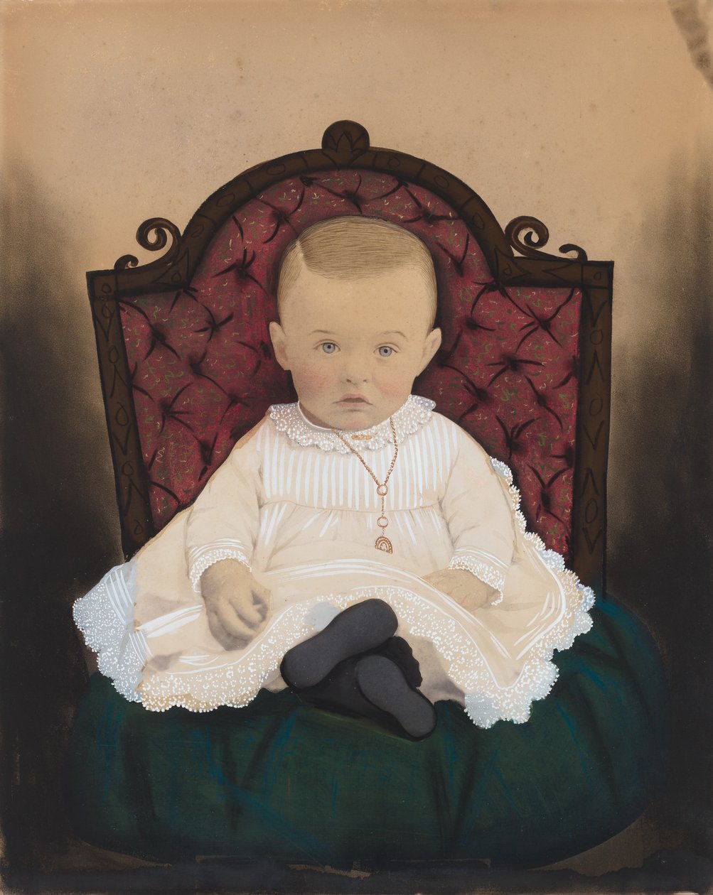 Retrato de um bebê de American 19th Century