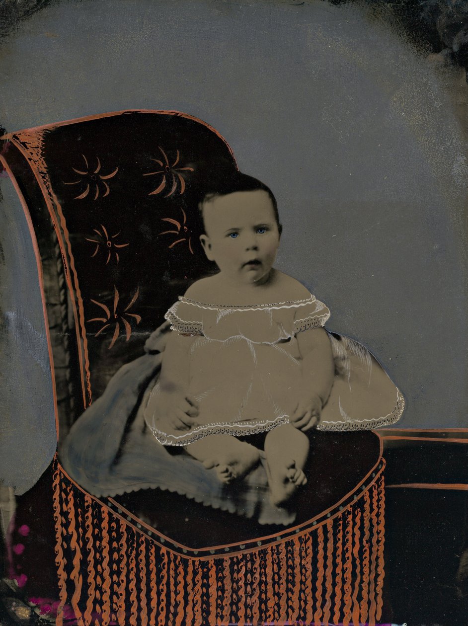 Retrato de um bebê de American 19th Century