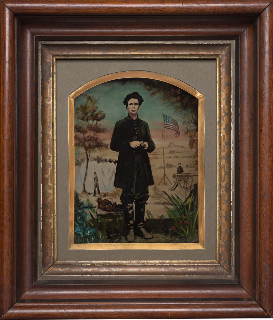 Retrato de um soldado da guerra civil de American 19th Century