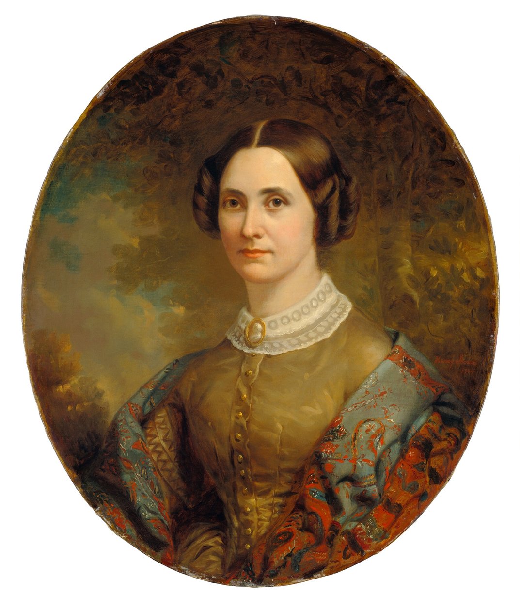 Retrato de uma senhora de American 19th Century