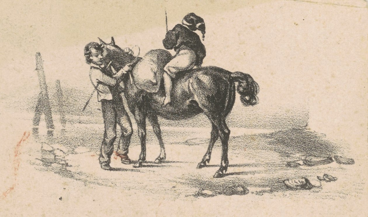 Jovens e um Cavalo de American 19th Century