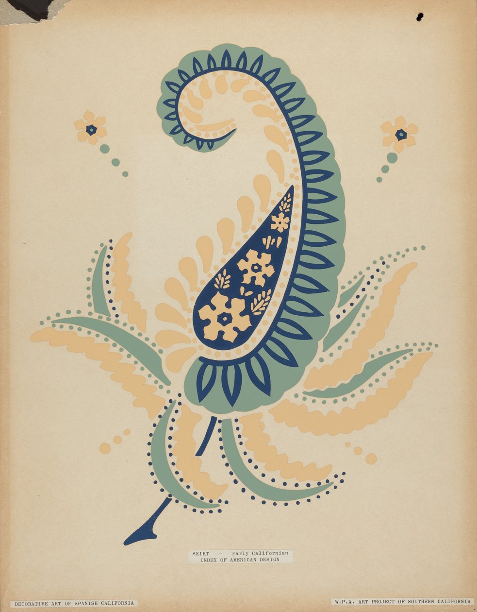 Saia californiana precoce do portfólio "Arte decorativa da Califórnia espanhola" de American 20th Century