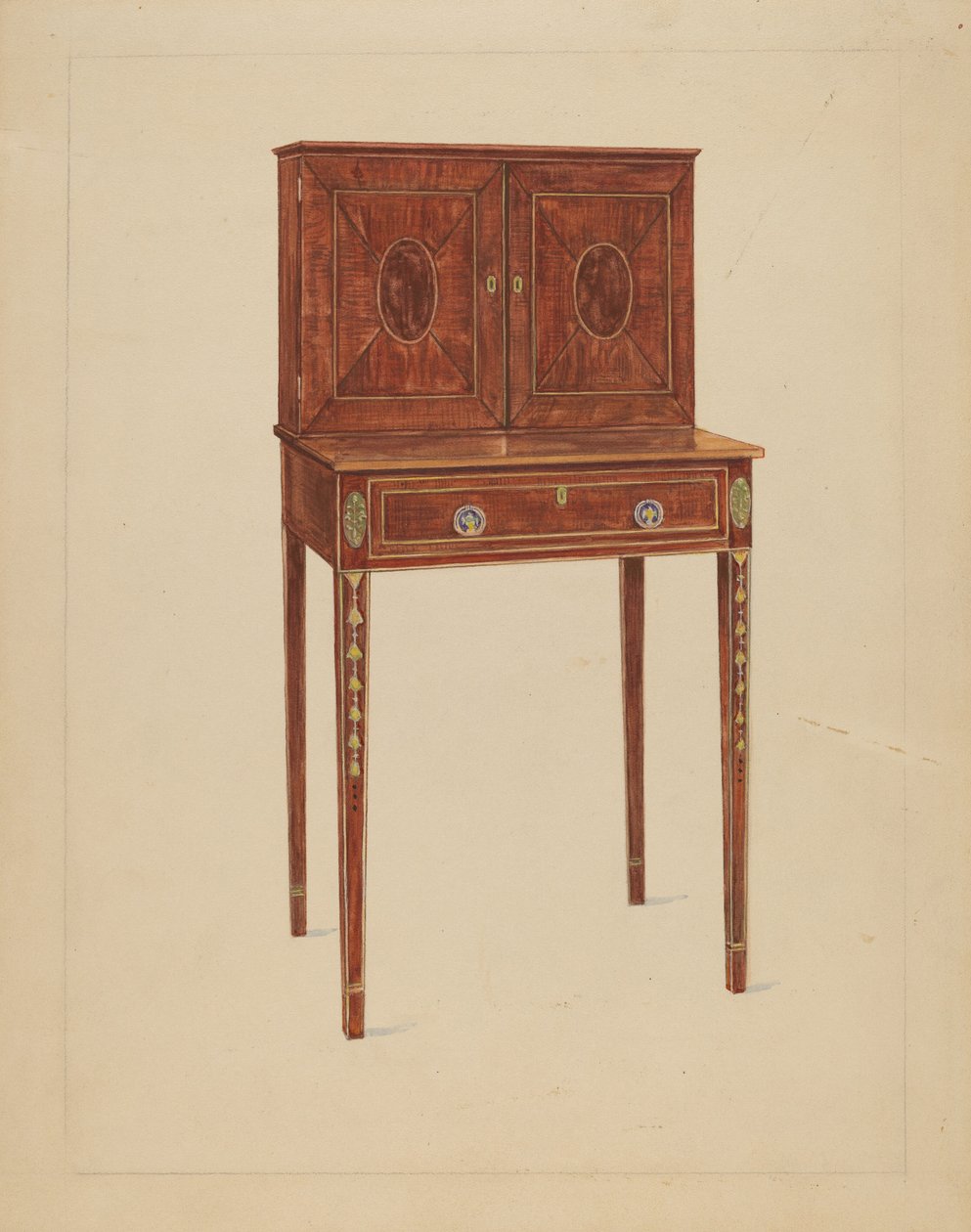 Gabinete de escrita da senhora de American 20th Century