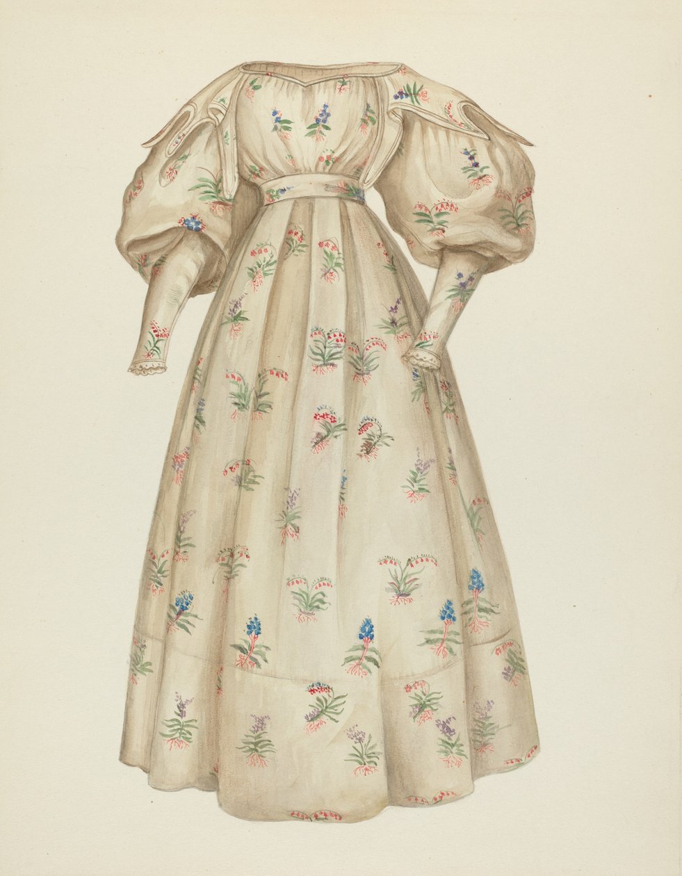 Vestido de musselina de American 20th Century