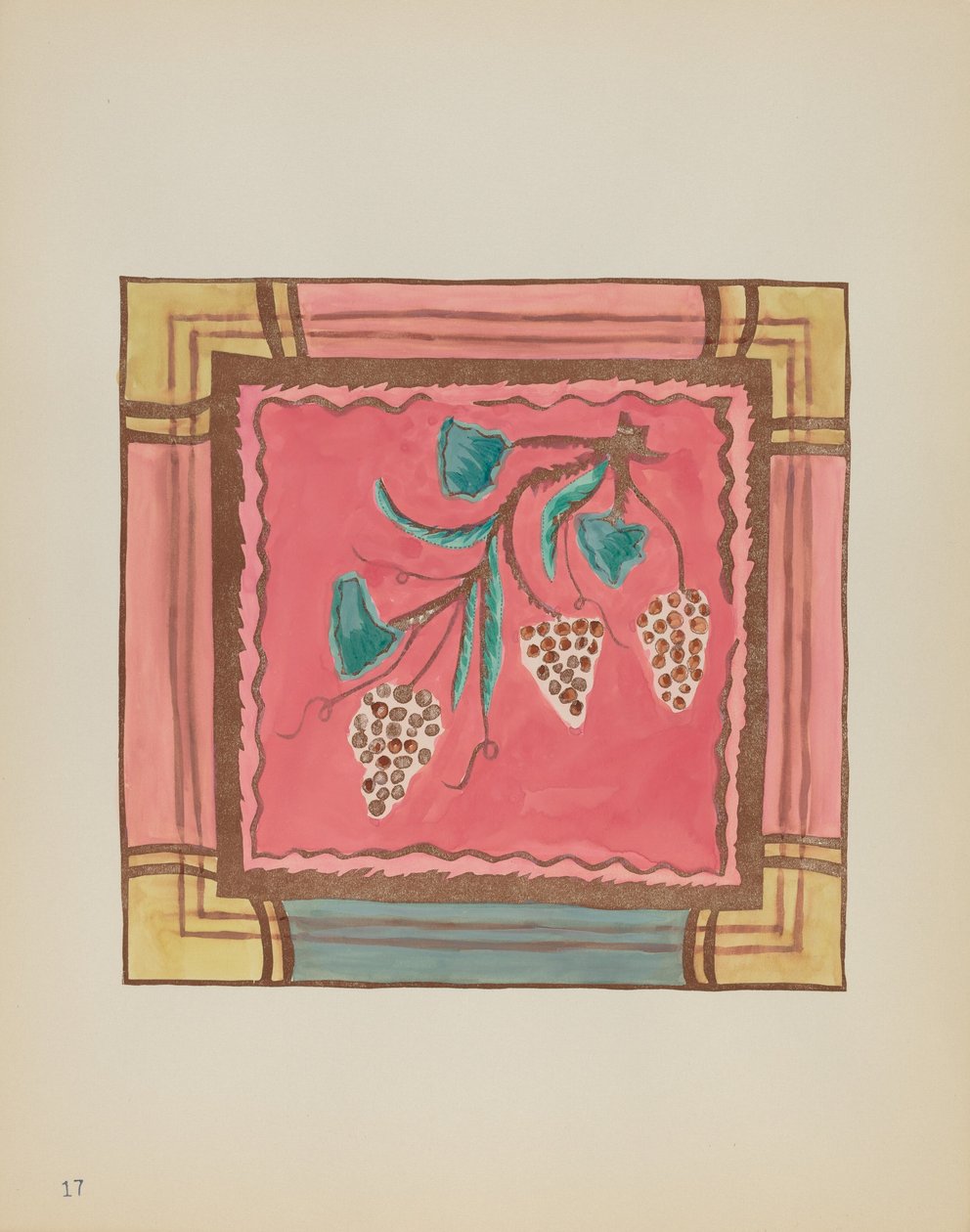 Placa 17: Uvas, Painel Altar: Do Portfólio "Desenhos Coloniais Espanhóis do Novo México" de American 20th Century