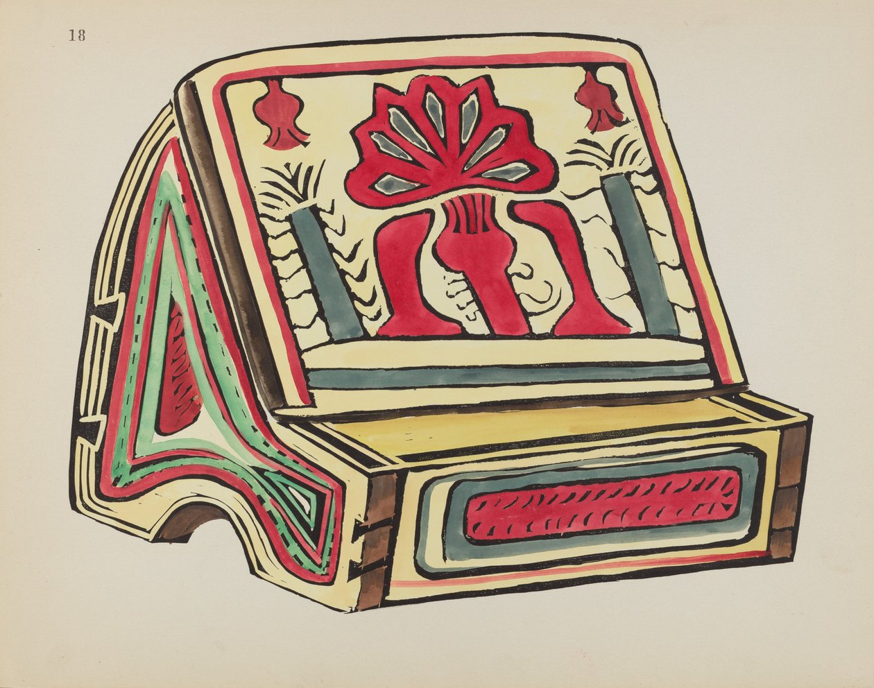 Placa 18: Suporte de Leitura: Do Portfólio "Desenhos Coloniais Espanhóis do Novo México" de American 20th Century
