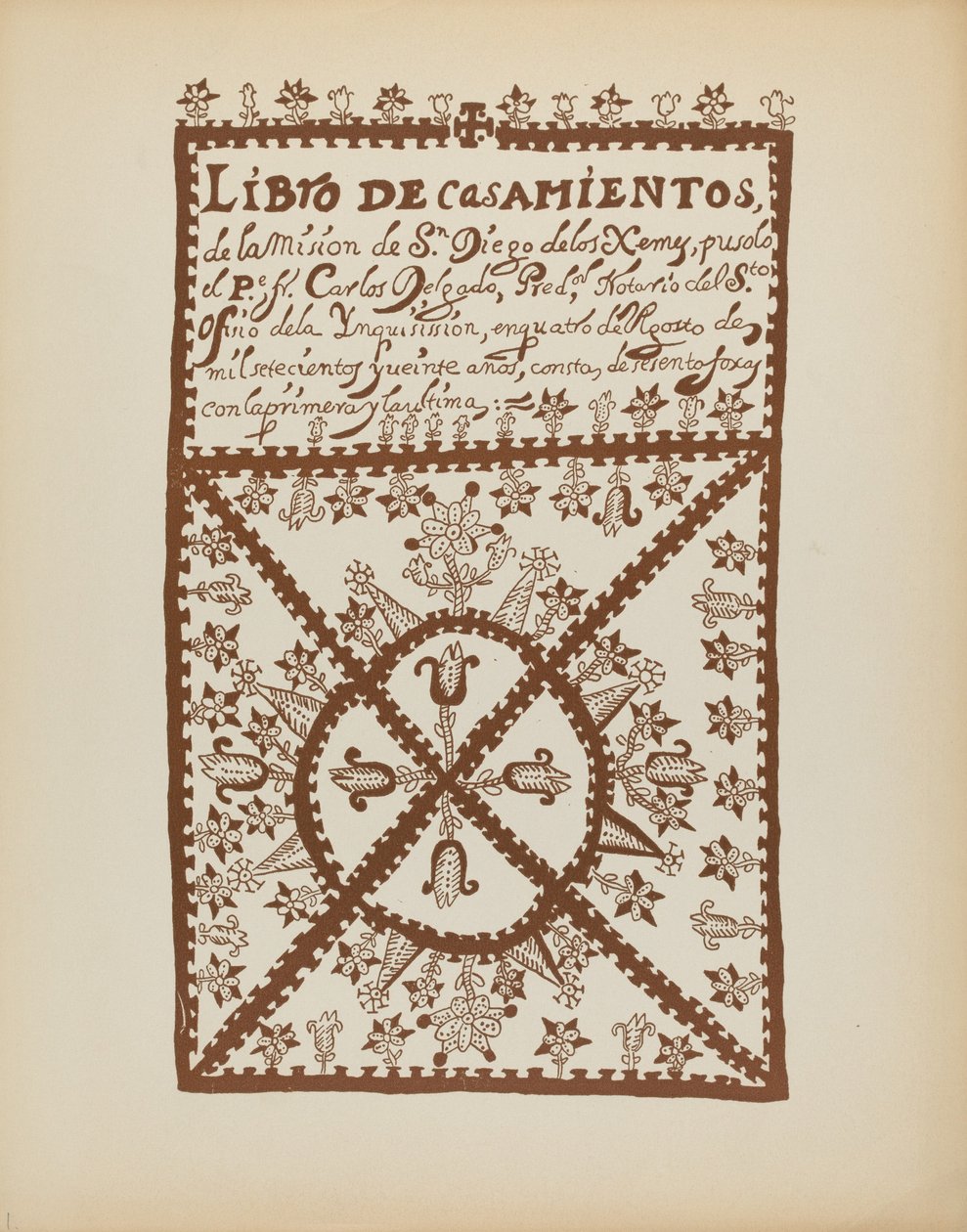 Placa 1: Livro de Casamentos de Jemez: Do Portfólio "Projetos Coloniais Espanhóis do Novo México" de American 20th Century