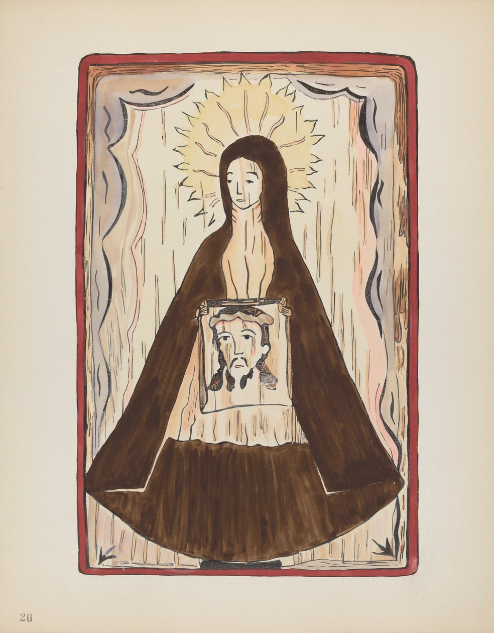 Gravura 20: Santa Verônica: Do Portfólio "Desenhos Coloniais Espanhóis do Novo México" de American 20th Century