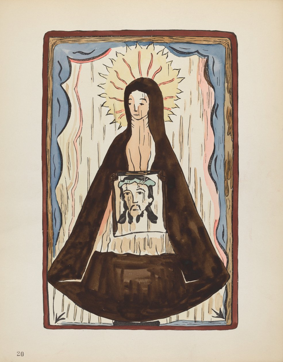 Gravura 20: Santa Verônica: Do Portfólio "Desenhos Coloniais Espanhóis do Novo México" de American 20th Century