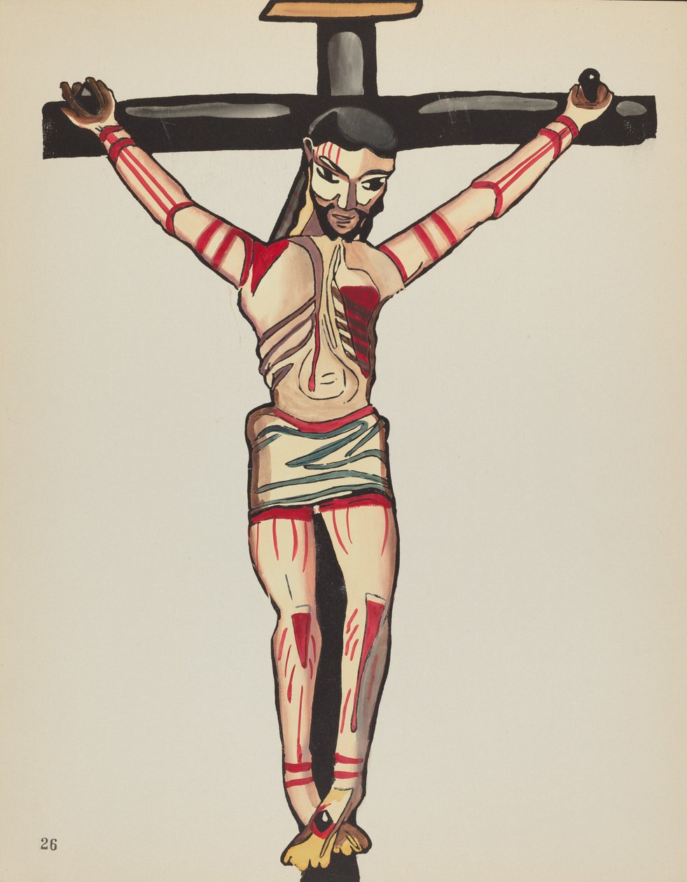 Gravura 26: Cristo Crucificado: Do Portfólio "Desenhos Coloniais Espanhóis do Novo México" de American 20th Century