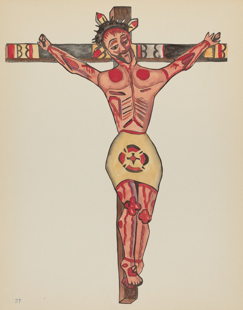 Gravura 27: Cristo Crucificado: Do Portfólio "Projetos Coloniais Espanhóis do Novo México" de American 20th Century