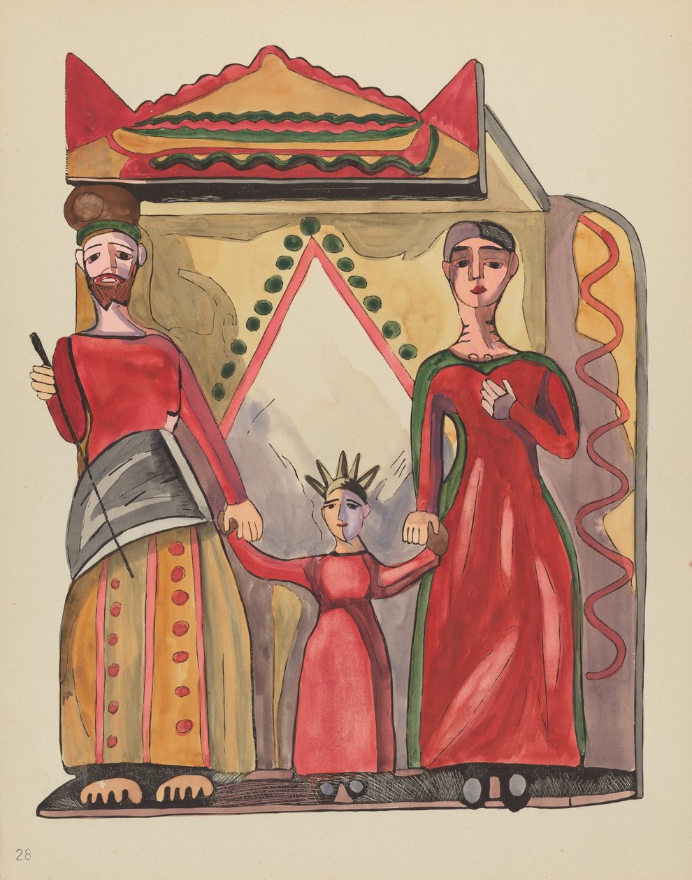 Gravura 28: A Sagrada Família: Do Portfólio "Desenhos Coloniais Espanhóis do Novo México" de American 20th Century