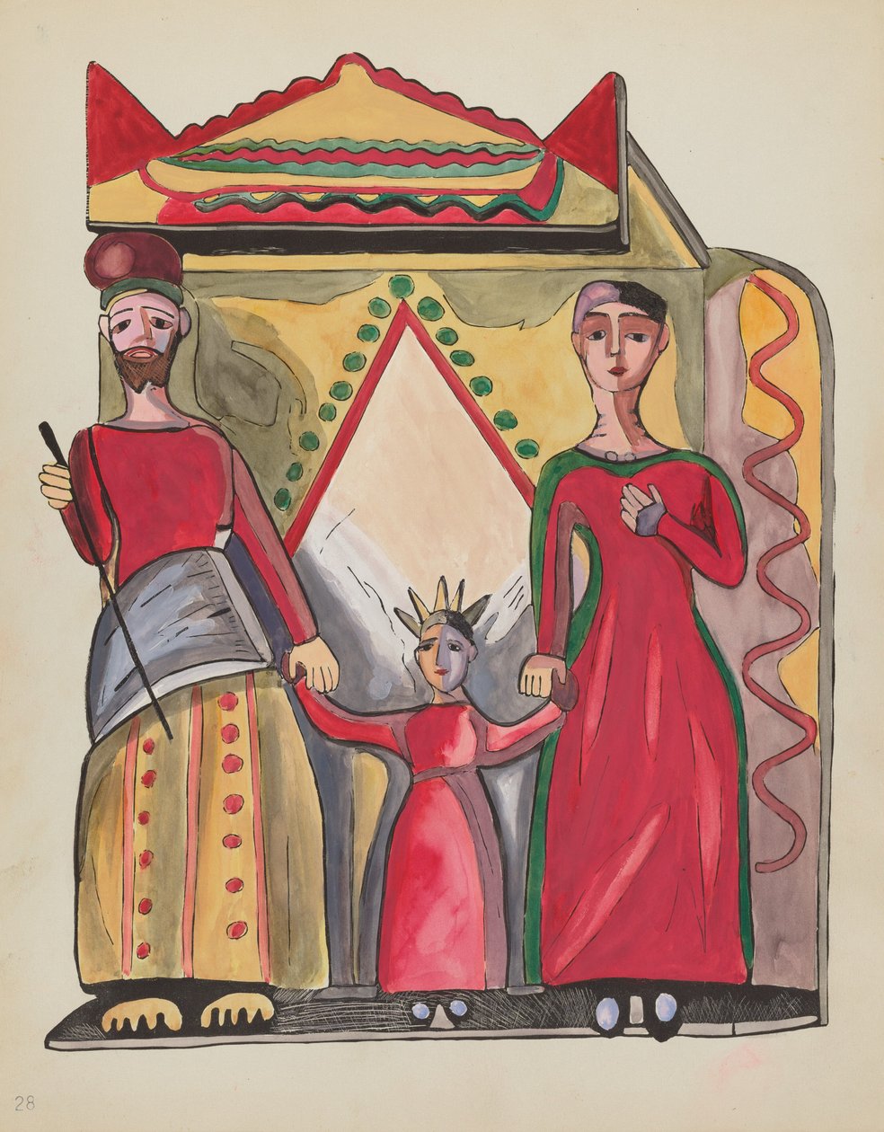 Gravura 28: A Sagrada Família: Do Portfólio "Desenhos Coloniais Espanhóis do Novo México" de American 20th Century