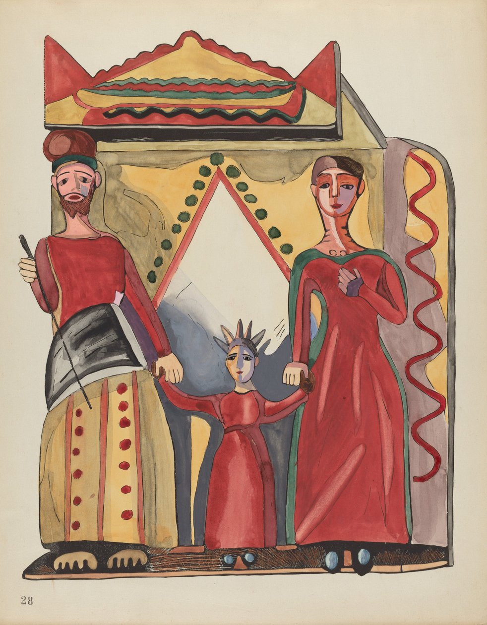 Gravura 28: A Sagrada Família: Do Portfólio "Desenhos Coloniais Espanhóis do Novo México" de American 20th Century