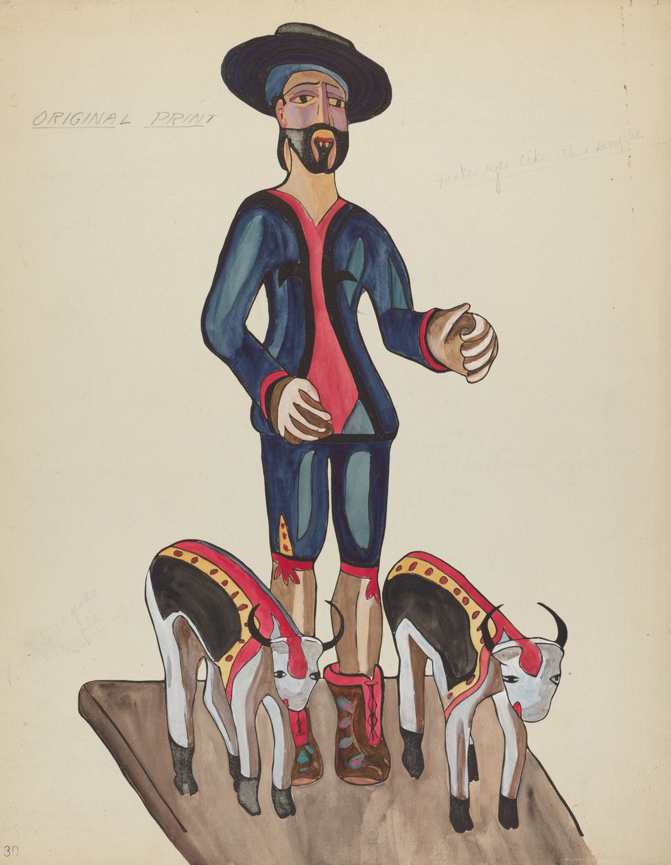 Gravura 30: Santo Isidoro: Do Portfólio "Desenhos Coloniais Espanhóis do Novo México" de American 20th Century