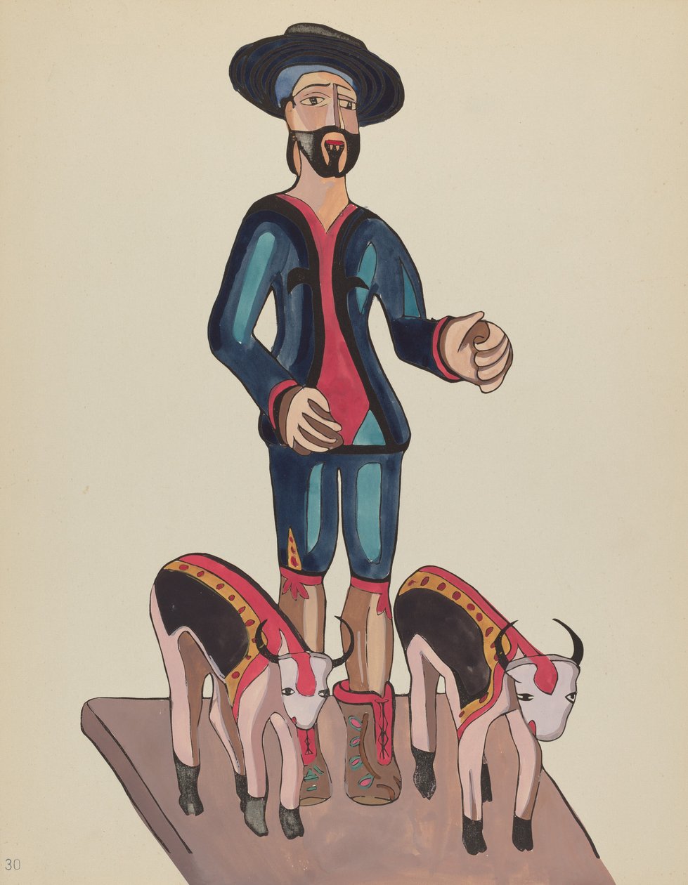 Gravura 30: Santo Isidoro: Do Portfólio "Desenhos Coloniais Espanhóis do Novo México" de American 20th Century
