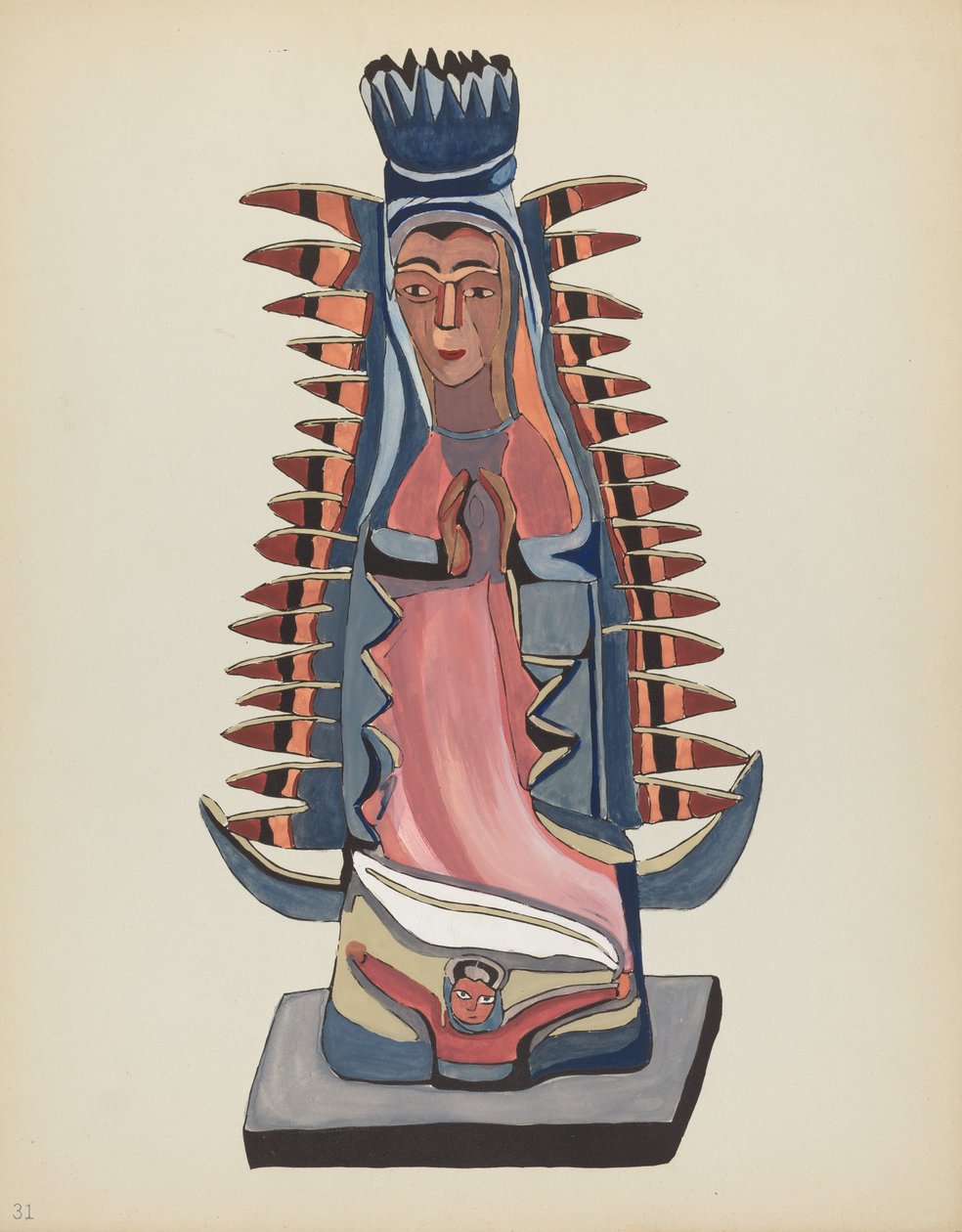 Gravura 31: Nossa Senhora de Guadalupe: Do Portfólio "Desenhos Coloniais Espanhóis do Novo México" de American 20th Century