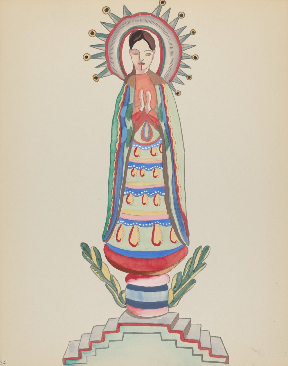 Gravura 34: Nossa Senhora da Luz: Do Portfólio "Desenhos Coloniais Espanhóis do Novo México de American 20th Century
