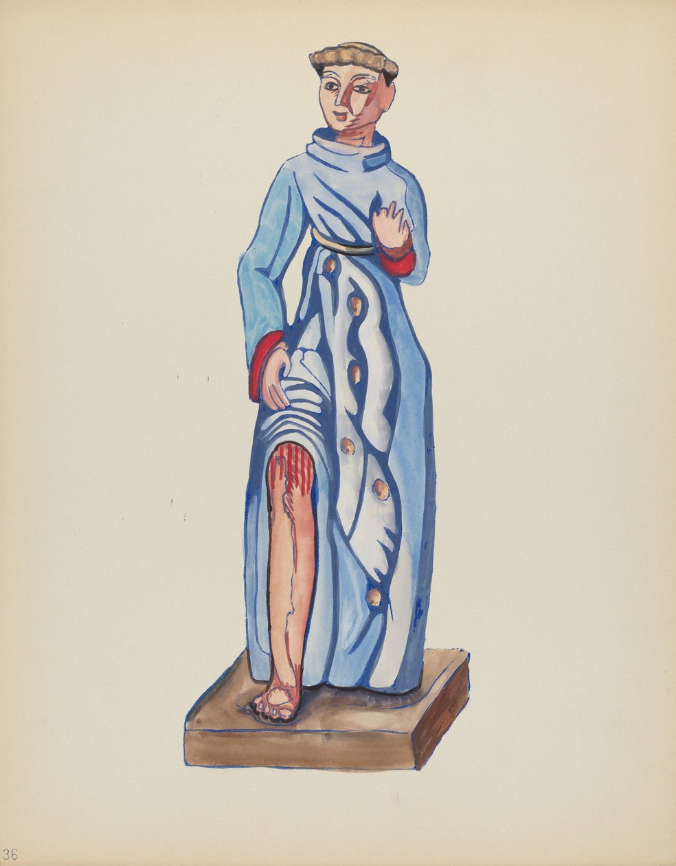 Gravura 36: Saint Roch: Do Portfólio "Desenhos Coloniais Espanhóis do Novo México" de American 20th Century