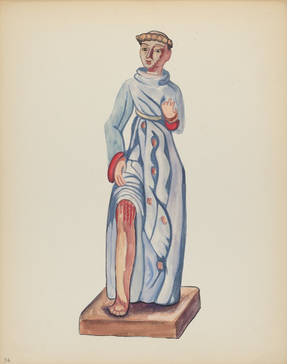 Gravura 36: Saint Roch: Do Portfólio "Desenhos Coloniais Espanhóis do Novo México" de American 20th Century