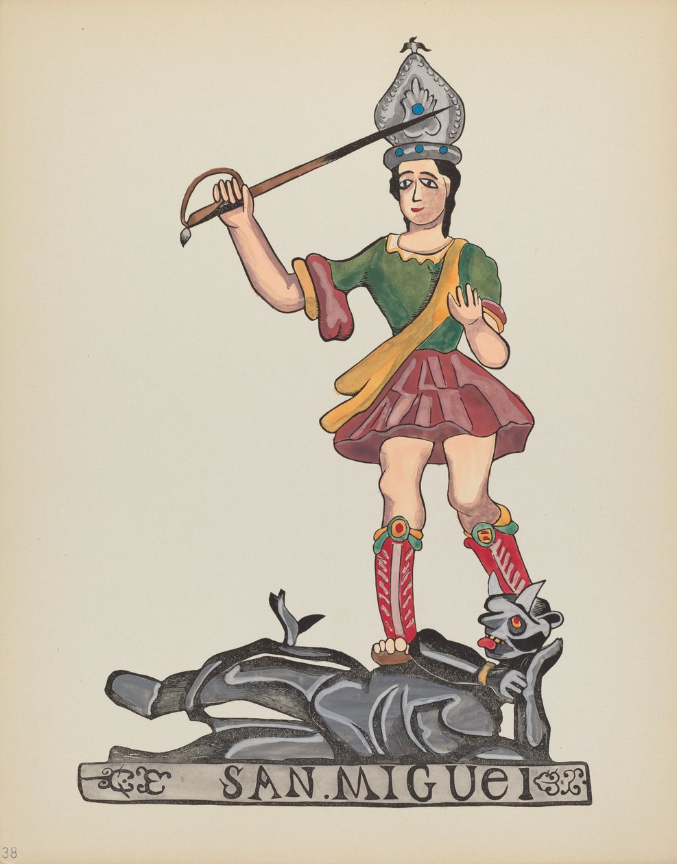 Gravura 38: São Miguel: Do Portfólio "Desenhos Coloniais Espanhóis do Novo México" de American 20th Century