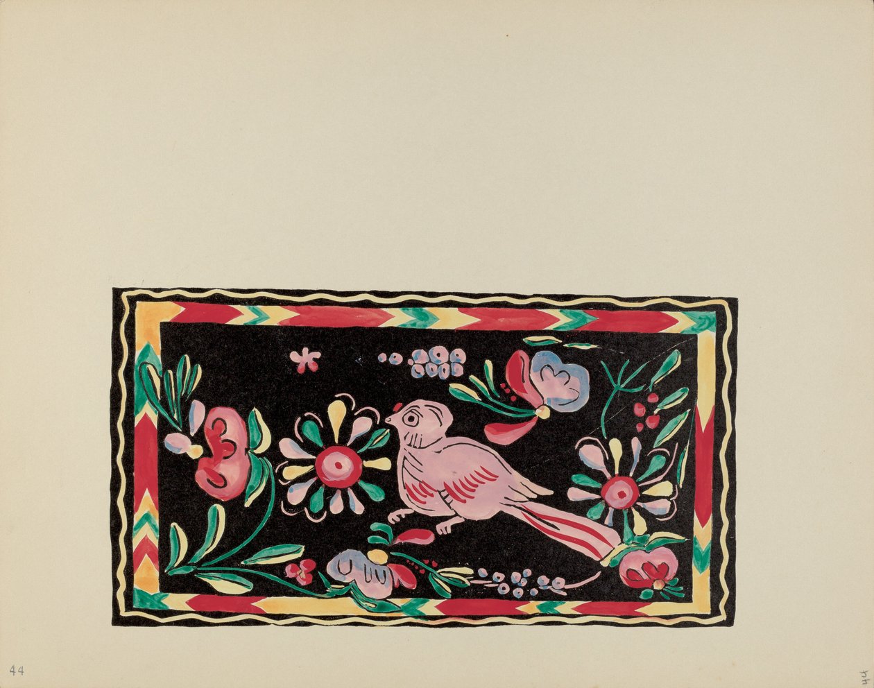 Ilustração 44: Desenhos de Baús Pintados: Do Portfólio "Desenhos Coloniais Espanhóis do Novo México" de American 20th Century