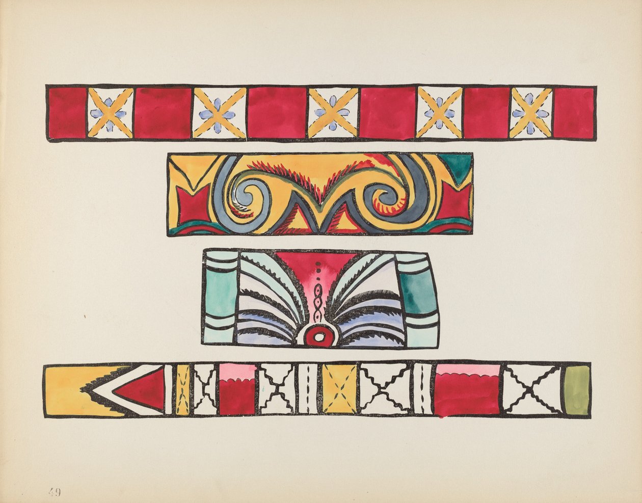 Ilustração 49: Desenho Diversos: Do Portfólio "Desenhos Coloniais Espanhóis do Novo México" de American 20th Century