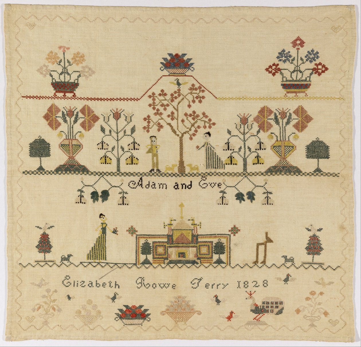 Sampler de American Elizabeth Rowe Terry