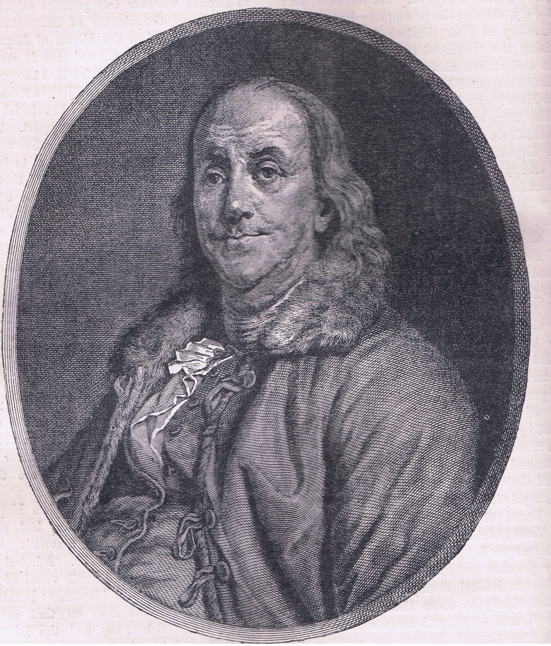 Benjamin Franklin, ilustração de Cassells History of the United States publicada por Cassell, Petter & Galpin, c.1900 (litho) de American English school