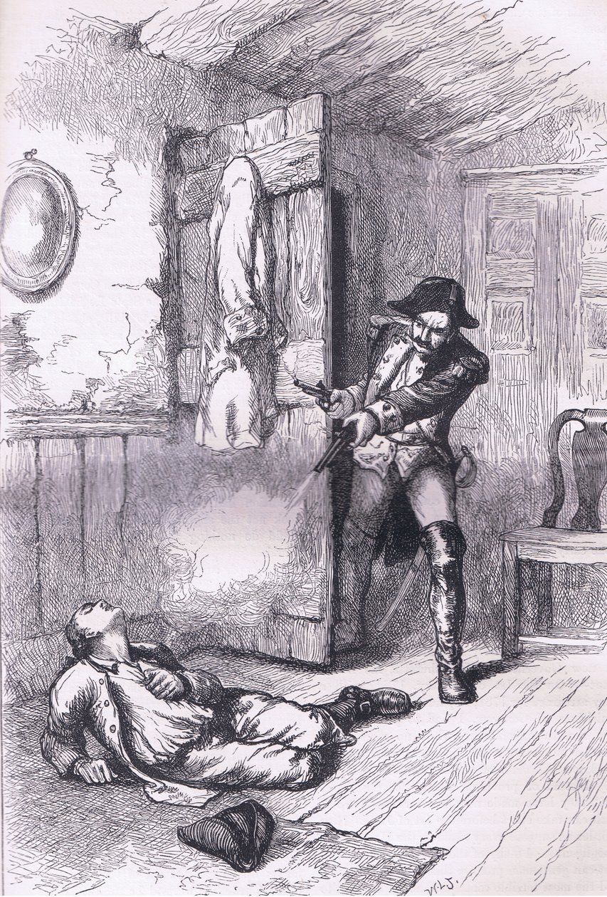A atrocidade do Fanning: Assassinato de um plantador americano, ilustração de Cassell History of the United States publicada por Cassell, Petter & Galpin, c.1900 (litho) de American English school